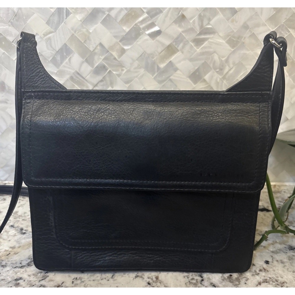 Small Black Vintage Double Sided fossil‎ shoulder Or Crossbody handbag Organizer